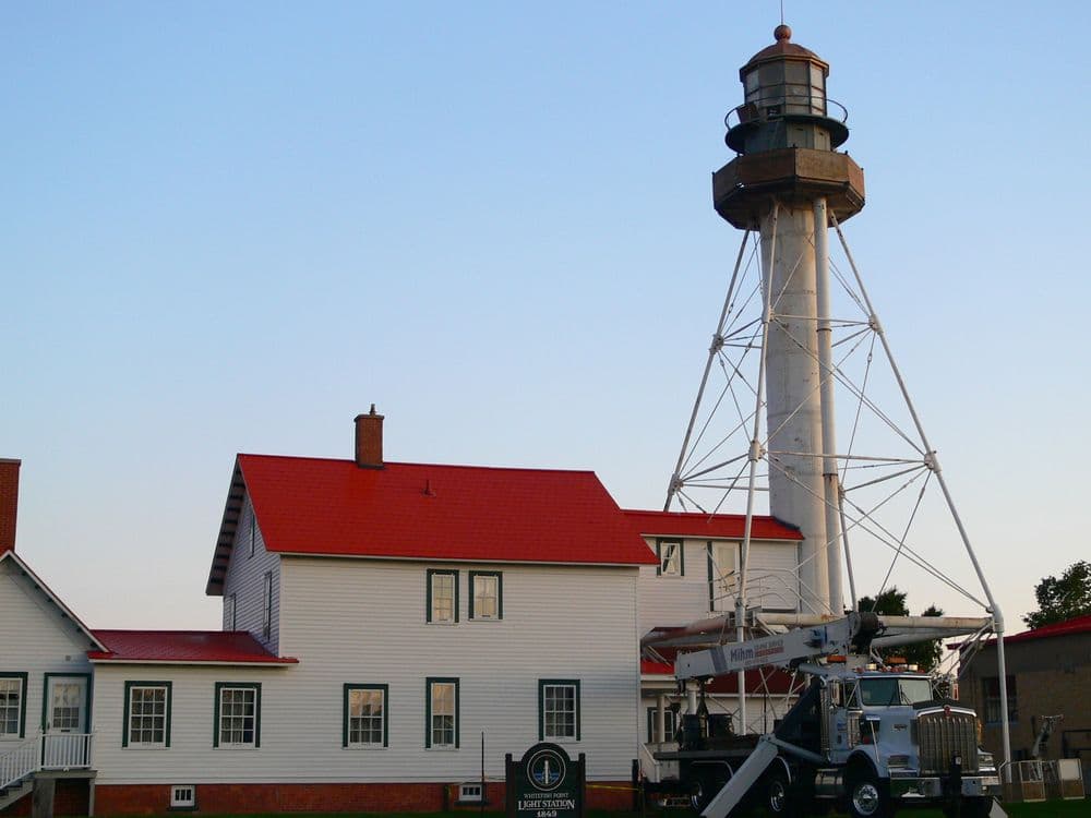 Whitefish Point Light Station on the Lake Superior shore